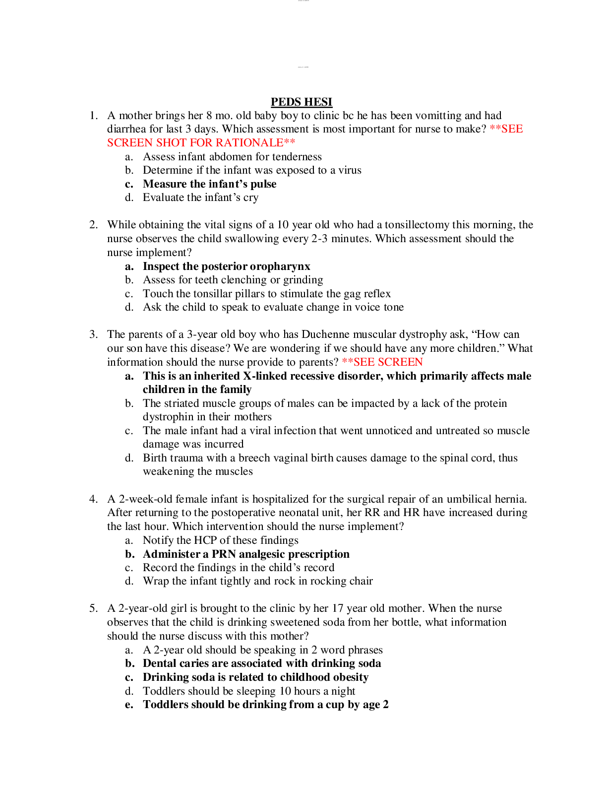 Preview image for Nursing_knowledge_Assessment_Practice_Exam PEDIATRIC EXAM QUESTIONS WITH CORRECT ANSWERS 2021/2022-STUDY GUIDE